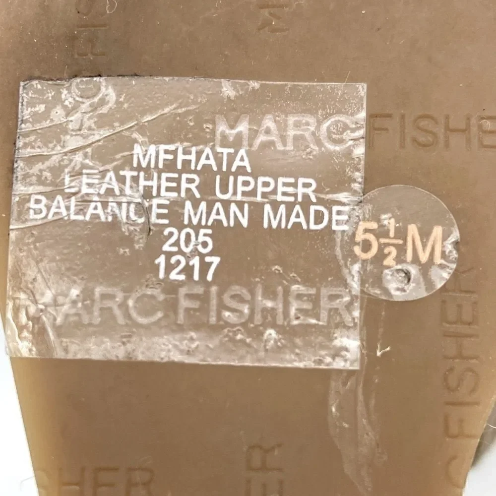 Marc Fisher HATA Cutout Leather Upper Wedge Sandals Tan Color Size 5,5